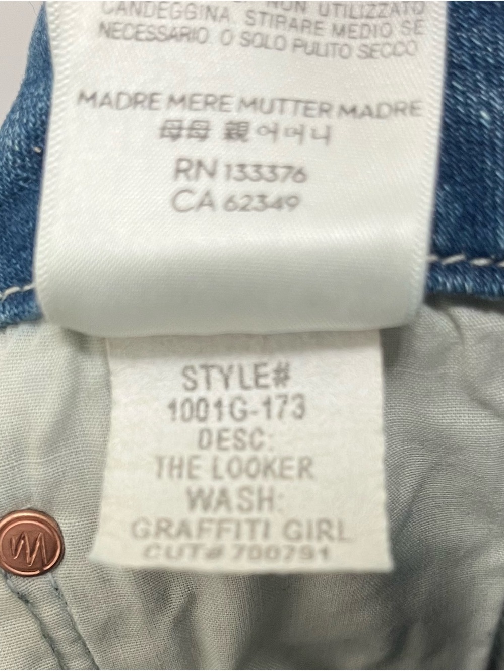MOTHER The Looker Skinny Jeans in Graffiti Girl Distressed Size 29 - Picture 11 of 12